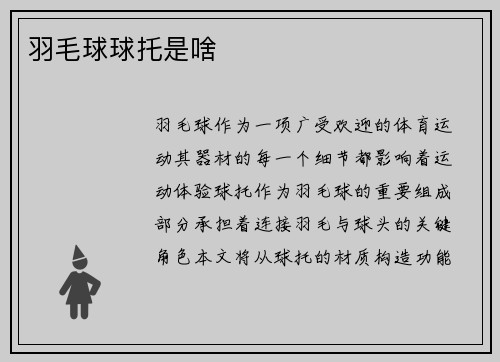 羽毛球球托是啥